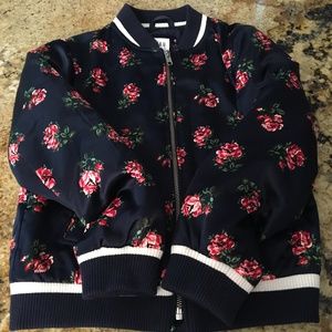 Gap girls floral bomber jacket